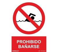 Señal de Prohibido bañarse, con tintas UV SEKURECO
