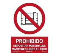 Señal de Prohibido depositar materiales, mantener libre el paso SEKURECO