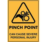 Señal De Prohibido El Punto De Pinzamiento Puede Causar Lesiones Personales Graves Protección UV Chapa De Metal Resistente Placa Metálica para Decoración Garaje Sala De Estar 20X30Cm
