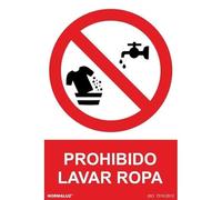 Señal de Prohibido lavar ropa, con tintas UV SEKURECO