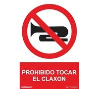 Señal de prohibido tocar el claxon (texto y pictograma) SEKURECO skrc