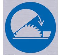 Señal de protección ajustable para sierra de mesa, 150 x 150 mm, S15
