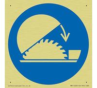 Señal de protección ajustable para sierra de mesa, 85 x 85 mm, S85