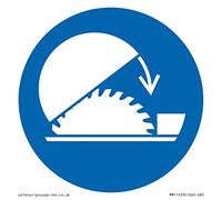 Señal de protección ajustable para sierra de mesa, 85 x 85 mm, S85