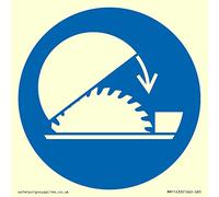 Señal de protección ajustable para sierra de mesa, 85 x 85 mm, S85