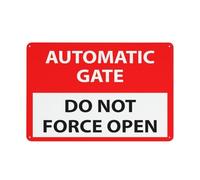 Señal de puerta automática con texto en inglés "Do Not Force Open", lámina reflectante de grado 8 x 12, aluminio libre de óxido, resistente a la intemperie, impermeable, fácil de montar