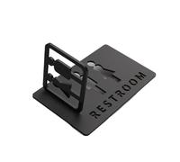 Señal de puerta de baño común para hombres y mujer Placas de puerta for letreros WC for hogar, oficina, centro comercial, montaje lateral 3D, blanco, varios tamaños(B,20x12cm)