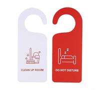 Señal de puerta de hotel con texto en inglés "Do Not Disturb" para habitación, aviso de limpieza en progreso, etiqueta de puerta de PVC rojo y blanco, decoración colgante de pared para cafetería, bar