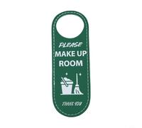 Señal de puerta de hotel de doble cara "Do Not Disturb", colgador de privacidad de piel sintética para habitaciones de invitados, oficina, uso hospitalario, 24 x 8 pulgadas, verde