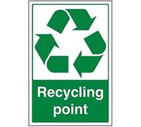 Señal de punto de reciclaje VSafety - Retrato - 200 mm x 300 mm - vinilo autoadhesivo