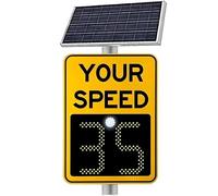 Señal de radar de velocidad de 61 x 89 cm, indicador de límite de velocidad intermitente, señal de radar LED con energía solar y control remoto, para carreteras con límite de velocidad,Yellow