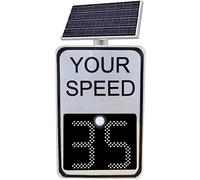 Señal de radar de velocidad de 61 x 89 cm, indicador de límite de velocidad intermitente, señal de radar LED con energía solar y control remoto, para carreteras con límite de velocidad,White