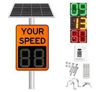 Señal de radar de velocidad portátil alimentada por energía solar con detección de banda K de 24 GHz, IP65 impermeable para seguridad vial y control de tráfico