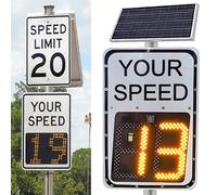 Señal De Radar Solar For Todo Tipo De Clima, 24" X 35", LED, Monitoreo En Tiempo Real, Control Remoto, Límite De Velocidad Ajustable, Señalización De Seguridad Vial(White)