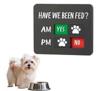 Señal de recordatorio de alimentación de perros con imán, pista de alimentación de mascotas, con texto en inglés "Have We Been Fed", letreros deslizantes acrílicos para nevera, AM PM Feed Chart Sign
