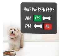 Señal de recordatorio de alimentación de perros con imán, pista de alimentación de mascotas con texto en inglés "Have We Been Fed", letrero deslizante de pata de perro acrílico para refrigerador