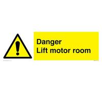 Señal de sala de motor de elevación de peligro - 450x150mm - L41