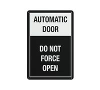 Señal de seguridad automática para puerta con texto en inglés "Do Not Force Open", para exteriores, 30,5 x 20,3 cm, señal para el hogar, negocios, alerta de entrada