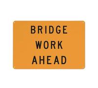 Señal de seguridad con texto en inglés "Bridge Work Ahead" para exteriores, 30,5 x 20,3 cm