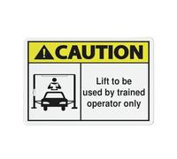 Señal de seguridad con texto en inglés "Caution Lift To Be Used By Trained Operator Only", señales de seguridad, 12 x 8 pulgadas, señal para el hogar, negocios, alerta de entrada
