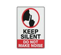 Señal de seguridad con texto en inglés «Keep Silent Do Not Make Noise Sign» para exteriores, 12 x 8 pulgadas, señal para el hogar, negocios, alerta de entrada