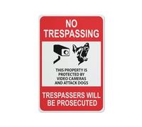 Señal de seguridad con texto en inglés "No Trespassing This Property Is Protected By Video Cameras And Attack Safe", letreros para exteriores, 12 x 8 pulgadas, señal para el hogar, negocios, alerta de