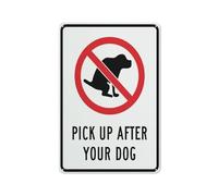 Señal de seguridad con texto en inglés "Pick Up After Your Dog" para exteriores, 12 x 8 pulgadas, señal para el hogar, negocios, alerta de entrada
