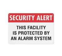 Señal de seguridad con texto en inglés «This Facility Is Protected By An Alarm System», señal de seguridad para exteriores, 12 x 8 pulgadas, señal para el hogar, negocios, alerta de entrada