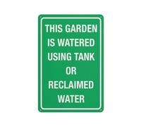 Señal de seguridad con texto en inglés «This Garden Is Watered Using Tank or Reclaimed Water», para exteriores, 12 x 8 pulgadas, señal para el hogar, negocios, alerta de entrada
