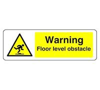 Señal de seguridad de advertencia de obstáculo a nivel del suelo, adhesivo autoadhesivo de alta adherencia (450 mm x 150 mm), distancia de visión dentro de 7 m.
