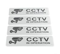 Señal de seguridad de metal con gráficos llamativos para disuasión del crimen, casa, locales comerciales, 15 x 5 cm, 4 unidades