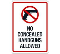 Señal de seguridad de metal con texto en inglés "No hidden Handguns Allowed" de Alaska NO.27271 - Señal de seguridad de metal de 8 x 12 pulgadas, advertencia clara para uso doméstico y comercial