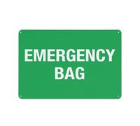 Señal de seguridad para bolsa de emergencia, señales para exteriores, 12 x 8 pulgadas, señal para el hogar, negocios, alerta de entrada