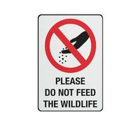 Señal de seguridad para exteriores con texto en inglés "Please Do Not Feed The Wildlife" (30,5 x 20,3 cm)