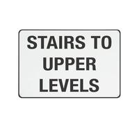 Señal de seguridad para exteriores con texto en inglés "Stairs To Upper Levels", 30,5 x 20,3 cm