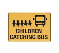 Señal de seguridad para niños que atrapan el autobús, señales al aire libre, 12 x 8 pulgadas, señal para el hogar, negocios, alerta de entrada