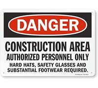 Señal de seguridad SmartSign, leyenda"peligro: construcción zona", negro/rojo sobre blanco
