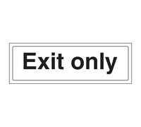 Señal de seguridad V Safety Exit Only 300 x 100 mm, vinilo autoadhesivo, efecto aluminio