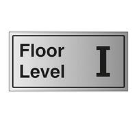 Señal de seguridad V Safety Floor Level I, 300 x 150 mm, 1,6 mm, plástico rígido, efecto aluminio