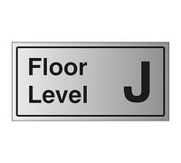 Señal de seguridad V Safety Floor Level J 300 x 150 mm - 1,6 mm de plástico rígido con efecto de aluminio