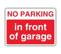 Señal de seguridad V Safety No Parking In Front Of Garage - 400 x 300 mm - 3 mm compuesto de aluminio