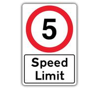 Señal de seguridad V Safety Speed Limit - Speed Limit 5 MPH - 400 x 600 mm - 3 mm compuesto de aluminio