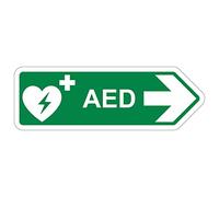 Señal de seguridad VSafety con forma de flecha Aed derecha - 300 x 100 - 2 mm de plástico rígido