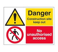 Señal de seguridad VSafety Danger Cnstructn Site Keep Out/NoUnauthAcc...-800 x 600 mm 3 mm compuesto de aluminio con revestimiento anti-graffiti
