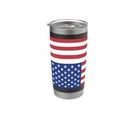 Señal de socorro de protesta de Estados Unidos al revés con bandera Vaso térmico de acero inoxidable de doble pared