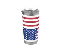 Señal de socorro de protesta de Estados Unidos al revés con bandera Vaso térmico de acero inoxidable de doble pared