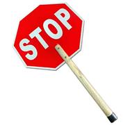 Señal de stop con asa señal de tráfico profesional con paleta para indicar velocidad reducida de stop manual de 33 cm para guardias de cruce señaleros y personal de construcción.