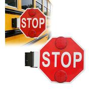 Señal de Stop de 17″ para la seguridad vial pública, letrero LED intermitente lateral para autobús escolar, 12 V/24 V CC, octogonal, resistente a la corrosión, letrero de stop