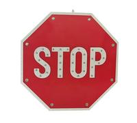 Señal de stop LED intermitente de 24" con energía solar Señal de tráfico octagonal de aluminio Señals de tráfico roja de advertencia(Always on)