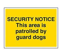 Señal de "This Area is Patrolled by Guard Dogs" de VSafety (paquete de 3), 400mm x 300mm, 3
